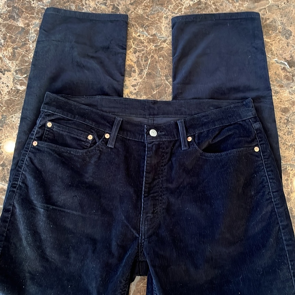New Levi’s 541 Athletic Fit Taper Stretch Black Corduroy Jeans Pants W34 L32